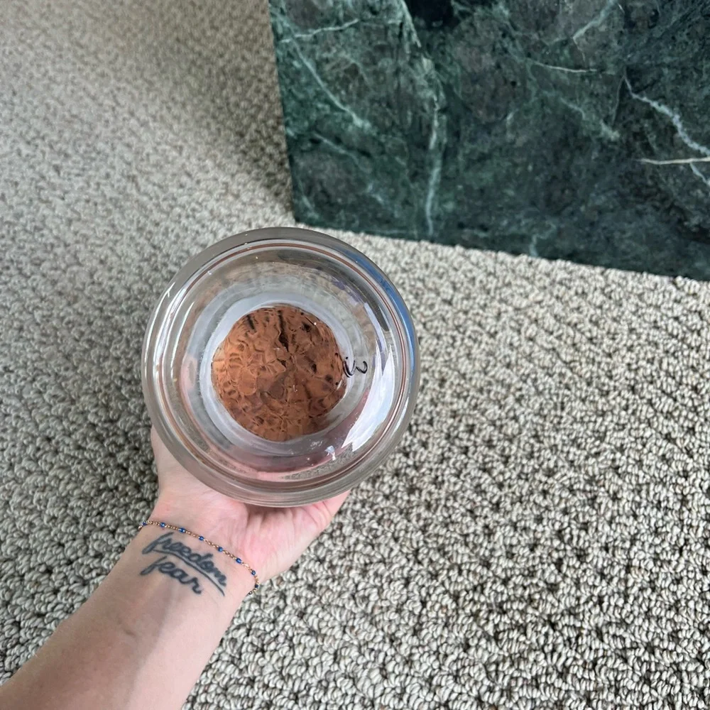 Blue Floral Glass Jar with Cork Lid